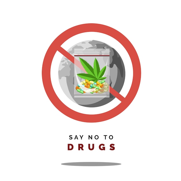 Say no to drugs vector illustration