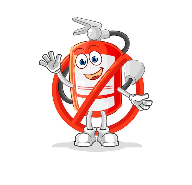 Say no to extinguisher mascot cartoon vector