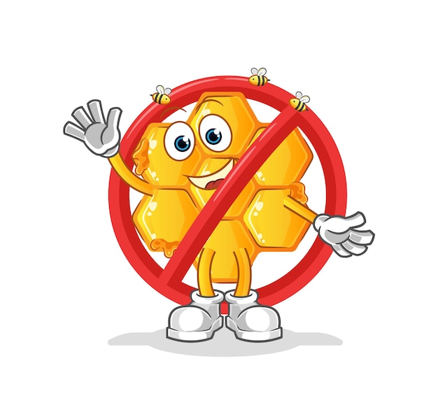 Vector say no to honey pattern mascot. cartoon vector