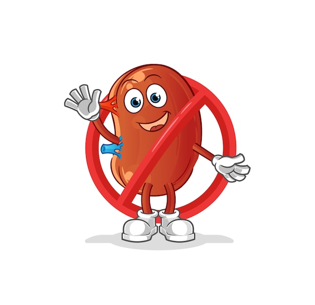 Say no to kidney mascot cartoon vectorxA