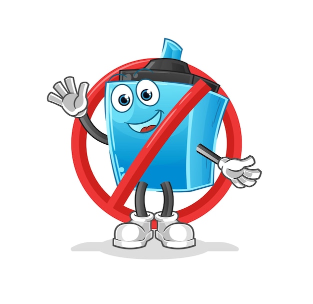 Say no to marker pen mascot. cartoon vector