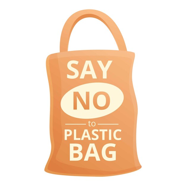 Vector say no plastic bag icon cartoon of say no plastic bag vector icon for web design isolated on white background