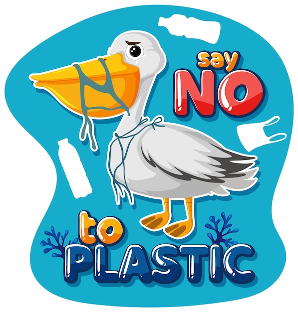 Say no plastic logo banner design