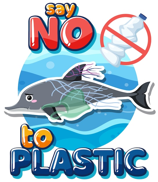 Say no plastic logo banner design