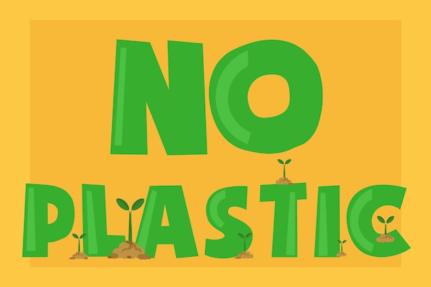 Say no to plastic word concept banner