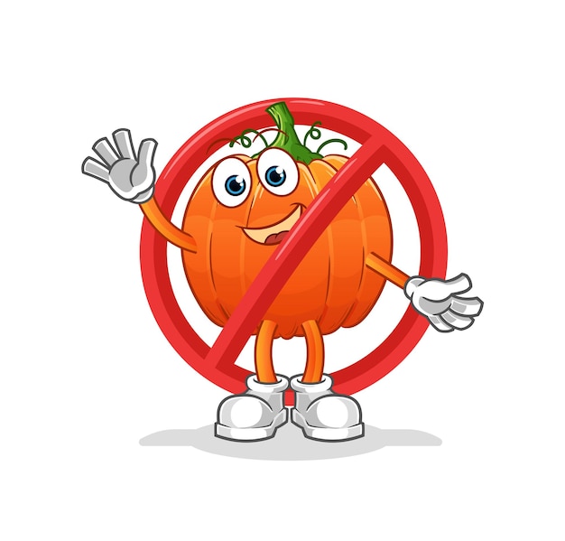 Say no to pumpkin mascot cartoon vector