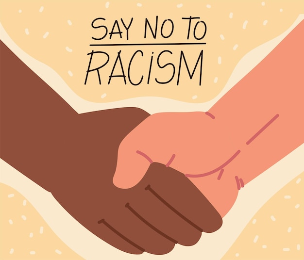 Say no to racism handshake