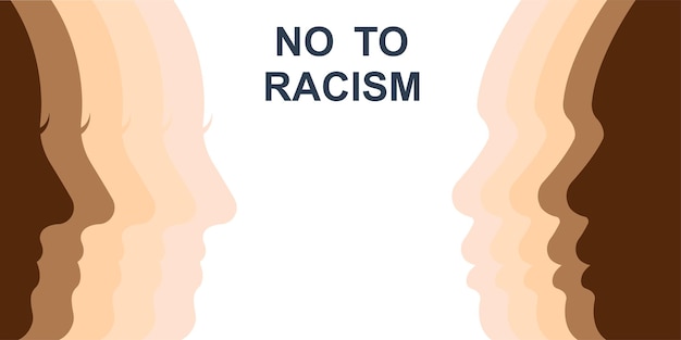 Скажи нет расизму. Векторный фон без расовой дискриминации.