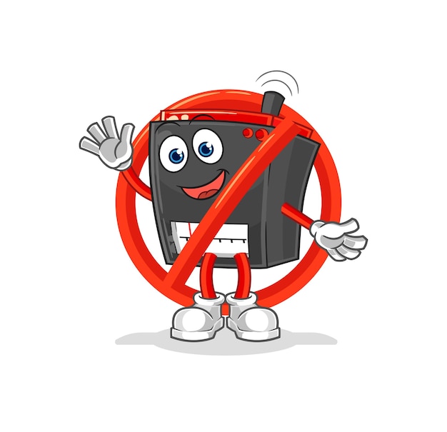 Say no to radio mascot cartoon vector