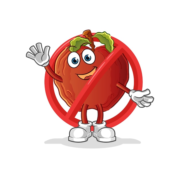 The say no to rotten apple mascot. cartoon vector