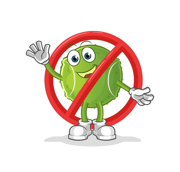 Say no to tennis ball mascot. cartoon vector