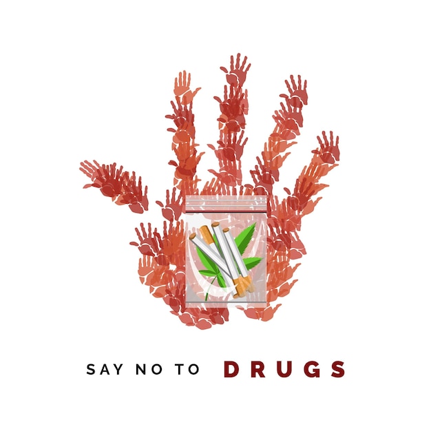 Вектор Скажи нет векторной иллюстрации наркотиков