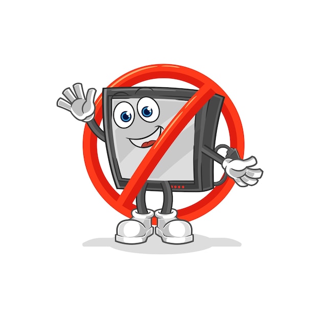 Say no to tv mascot cartoon vector