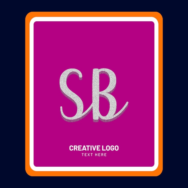 SB letter creatief logo-ontwerp in 3D-stijl