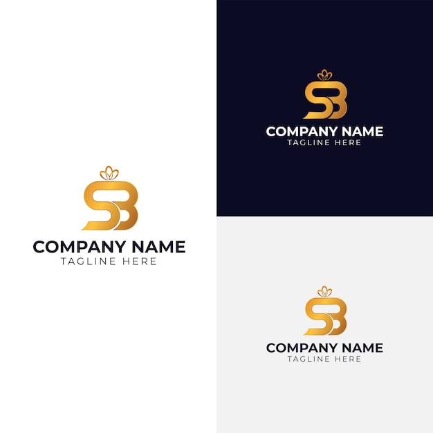 Sb letter logo gift box logo design template