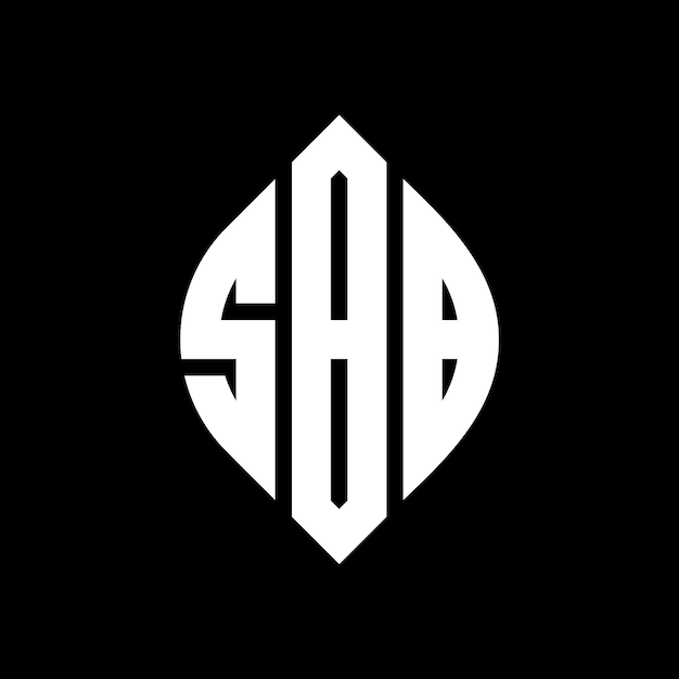 SBBのロゴは円とエリプスの形状で3つのイニシャルが円のロゴを形成します SBBのエンブレムサークルアブストラクトモノグラム文字マークベクトル