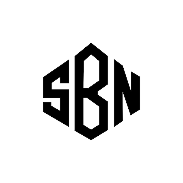 Vector sbn letter logo ontwerp met veelhoek vorm sbn veelhoek en kubus vorm logo ontwerp sbn zeshoek vector logo sjabloon witte en zwarte kleuren sbn monogram bedrijf en vastgoed logo