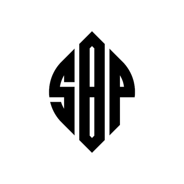 SBP cirkel letter logo ontwerp met cirkel en ellips vorm SBP ellips letters met typografische stijl De drie initialen vormen een cirkel logo SBP Circle Emblem Abstract Monogram Letter Mark Vector