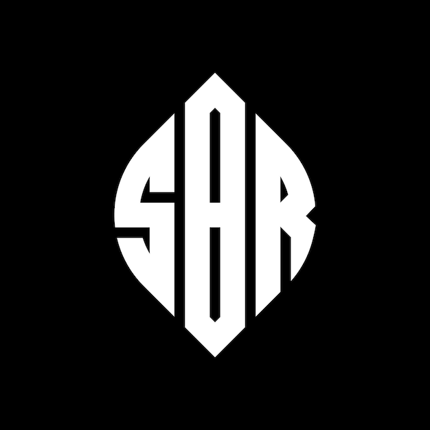 Дизайн логотипа SBR с круговой буквой в форме круга и эллипса