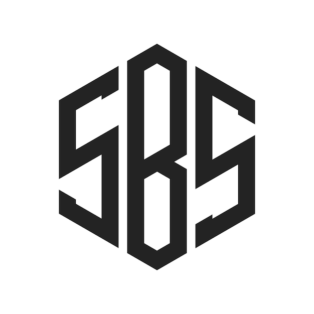 SBS 로고 디자인 초기 글자 SBS 모노그램 로고는 육각형 모양을 사용합니다.