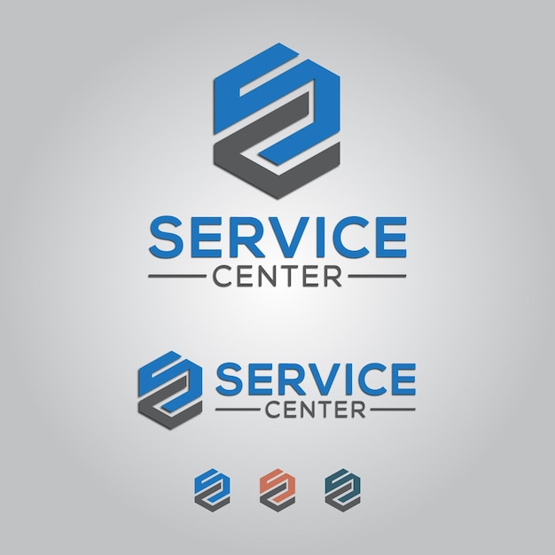 Vector sc letter service center logo design