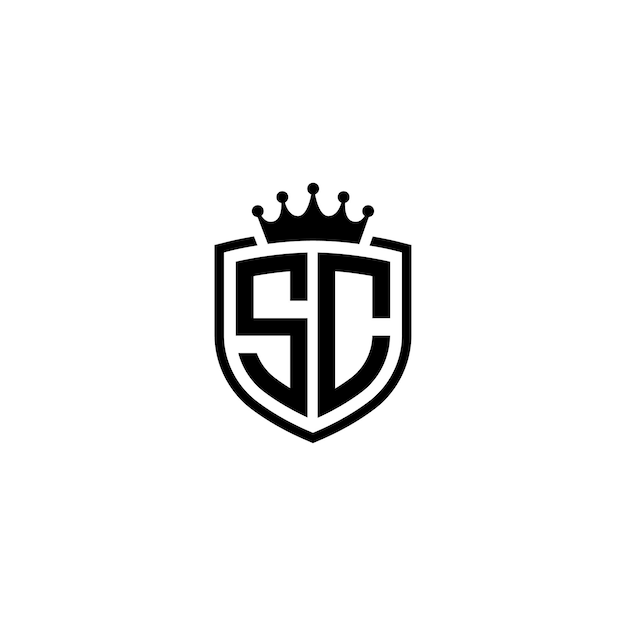 Vettore design del logo sc monogramma lettera testo nome simbolo monocromatico logotipo carattere alfabetico logo semplice