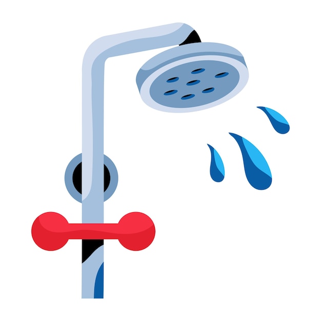 A scalable flat icon of shower head