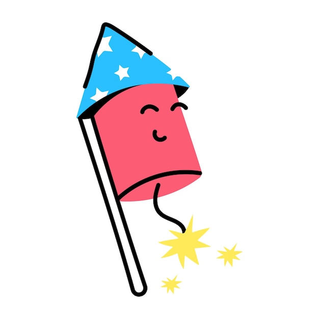 A scalable sticker design of firecracker