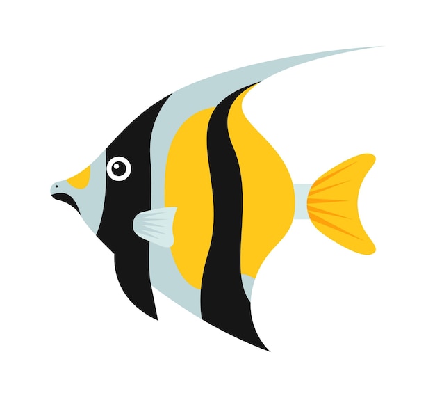 Scalar aquarium fish vector illustration