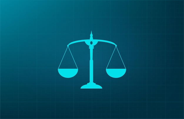 Scale balance scales symbol Vector illustration on blue background Eps 10