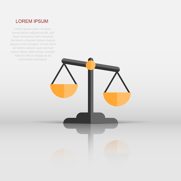 Scale comparison icon in flat style Balance weight vector illustration on white isolated background Scale compare business concept