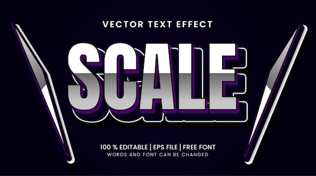 Vector scale editable text effect with a 3d look template