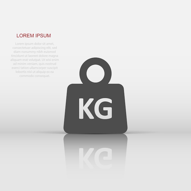 Scale icon in flat style Kilogram dumbbell vector illustration on white isolated background Gym business concept