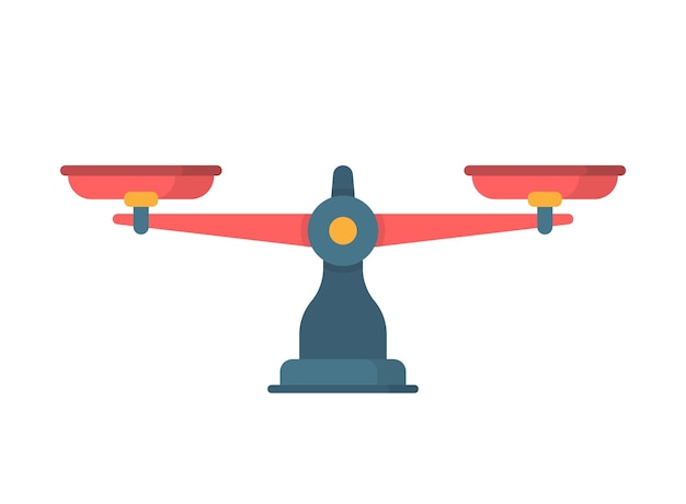 ベクトル 孤立した背景にフラット スタイルの重量バランス ベクトル図のスケール アイコン 平衡比較記号ビジネス コンセプト