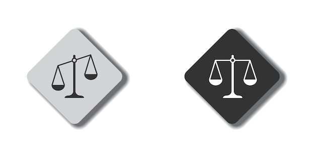 Scale icon Justice and medical scales Flat vector illustration