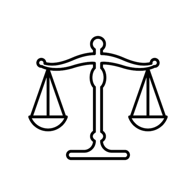 scale of justice icon vector design template in white background