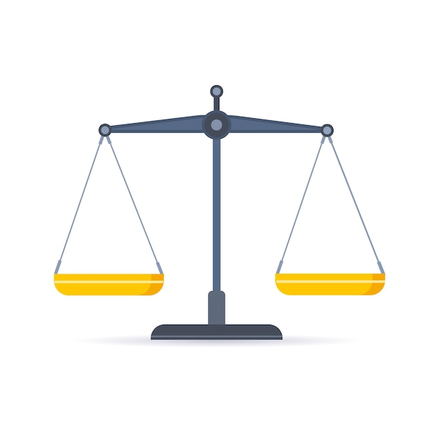 Scales icon in flat style libra symbol balance sign vector