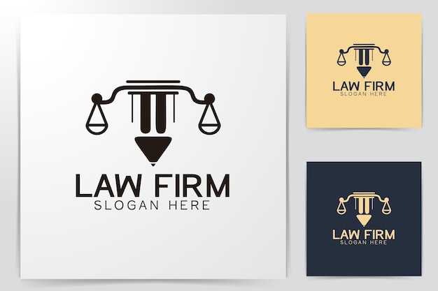 Scales, law firm logo designs inspiration isolated on white background