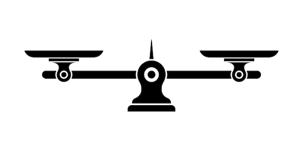 저울 천칭 자리 아이콘 기호 평면 벡터 일러스트 레이 션