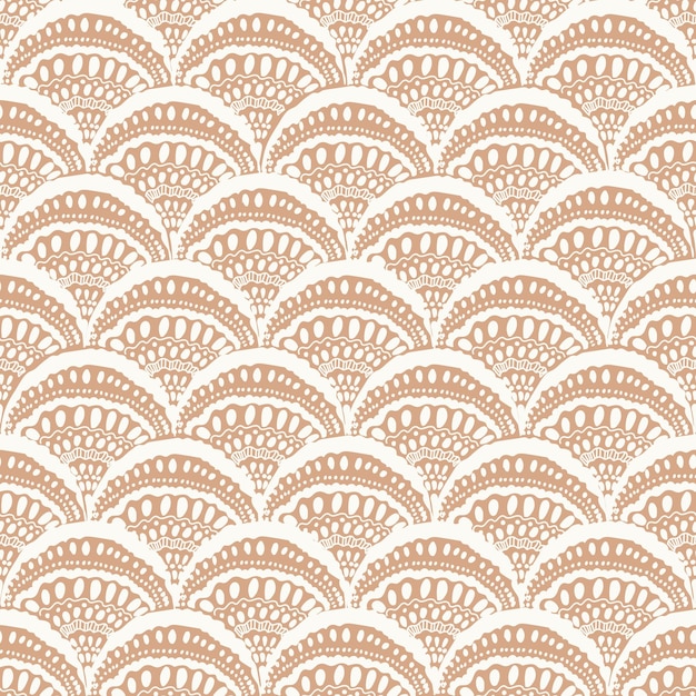 Scales vector seamless pattern. Oriental decorative repeat background. Lace pattern.