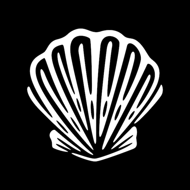 Морской гребешок раковина эскиз стиль векторные иллюстрации, изолированные на белом фоне