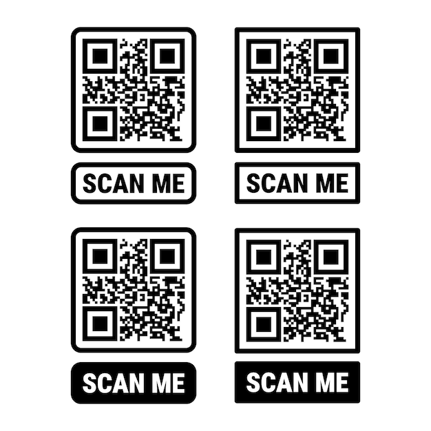 Scan me frame set Qr code mockup Mobiele betaling en identiteit