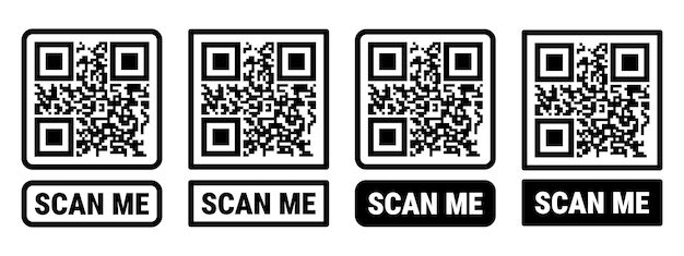 scan me frame set qr code mockup mobile payment and identity