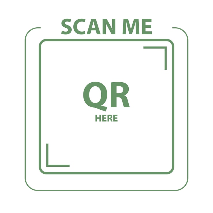 Vector scan me frame template for qr code menu payment and information