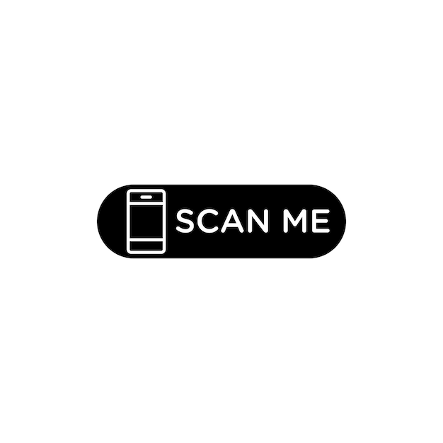 Scan Me Icon Set QR Code and Digital Arrow Vector symbol in a black filled and outlined style Quick Access Sign