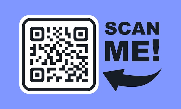 Vector scan me icon with qr code symbol or emblem