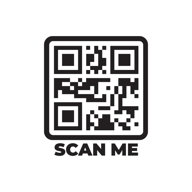 Scan me icon with QR code