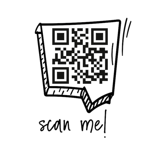 Scan me inscription tag qr code icon for scanning