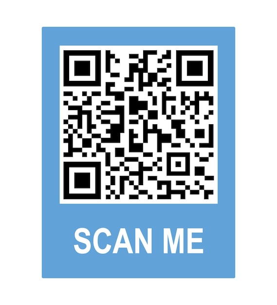 Scan me phone tag. Qrcode for mobile app Isolated illustration on a white background Cartoon. Vector