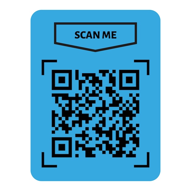 Vettore scansionami il design del codice qr codice qr per il trasferimento del testo di pagamento con il pulsante scan me illustrazione vettoriale